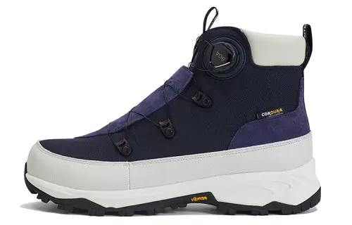 DESCENTE TRAINING Textile, Leather Slip Resistant, Abrasion Resistant, Thermal High top Casual Shoes Men's Navy Blue