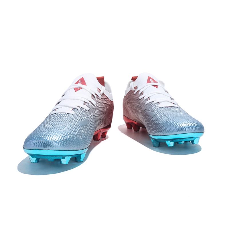 Jifffly Soft Ground Abrasion Resistant Support Lightweight Soccer Shoes Unisex Electric Glow Red Blue