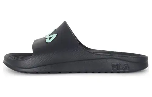 FILA Sleek Slide 1 Comfortable Round Toe Slide Slippers Unisex Black Blue