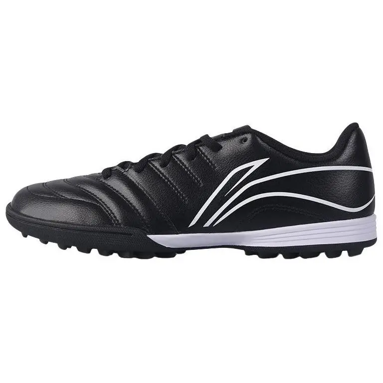 Li Ning TF Turf Artificial Turf Cushioning Slip Resistant Coverage Soccer Shoes Men's Black White