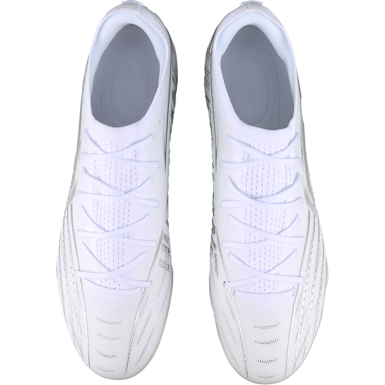 Li Ning TF Turf Artificial Turf Slip Resistant Abrasion Resistant Soccer Shoes Men’s White Silver