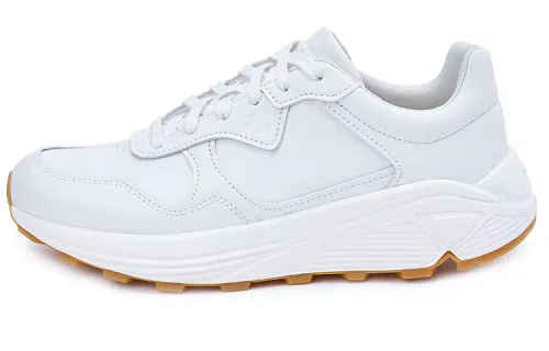 DESCENTE Dualis Top Grain Cow Leather Cushioning Slip Resistant Abrasion Resistant Low top Casual Shoes Men's White