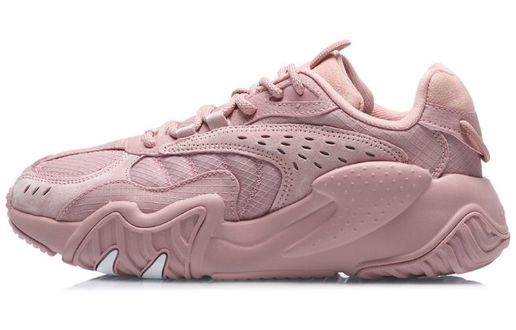 Li Ning Cat Paw Lite Fabric Comfortable Slip Resistant Abrasion Resistant Low top Running Shoes Women's Pink