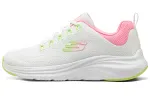 Skechers Vapor Foam Abrasion Resistant Rebound Low top Casual Shoes Women's White Pink Yellow