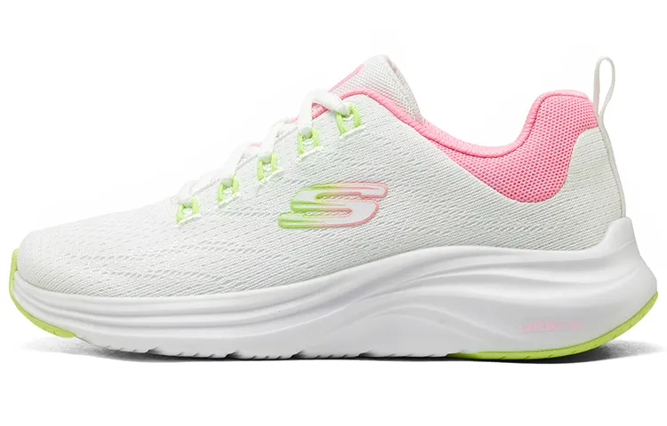 Skechers Vapor Foam Abrasion Resistant Rebound Low top Casual Shoes Women's White Pink Yellow