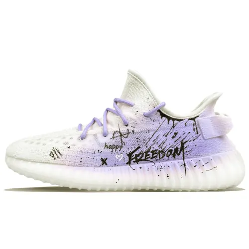 Adidas Originals Yeezy Boost 350 V2 Abrasion Resistant Low top Casual Shoes Unisex White