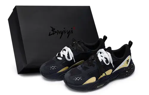 FILA Low top Casual Shoes Men's Black Yellow White