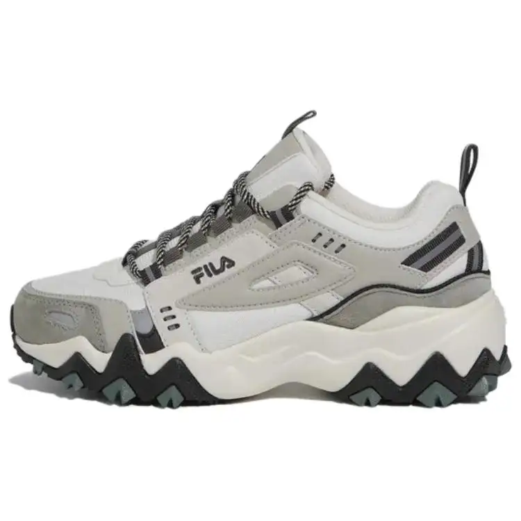 FILA Abrasion Resistant Low top Casual Shoes Unisex White Gray