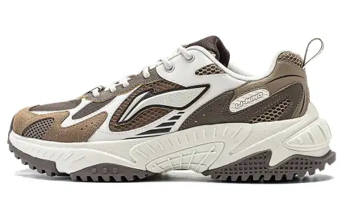 Li Ning QIXING 2.0 Slip Resistant Abrasion Resistant Low top Casual Shoes Men's White Brown