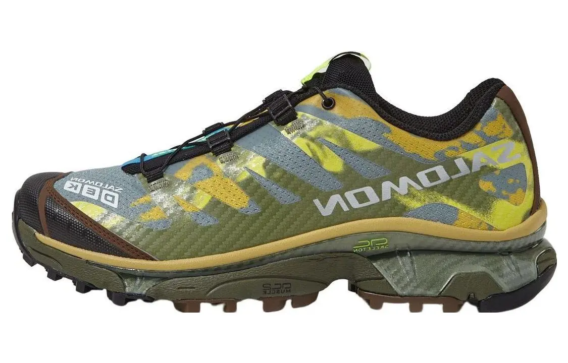 SALOMON x Dekmantel XT 4 Dazzling Slip Resistant Abrasion Resistant Low top Outdoor Shoes Unisex Green Yellow
