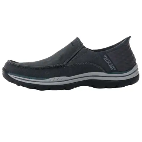 Skechers Expected Mesh Comfortable Cushioning Impact Resistant Low top Casual Shoes Men's Gray
