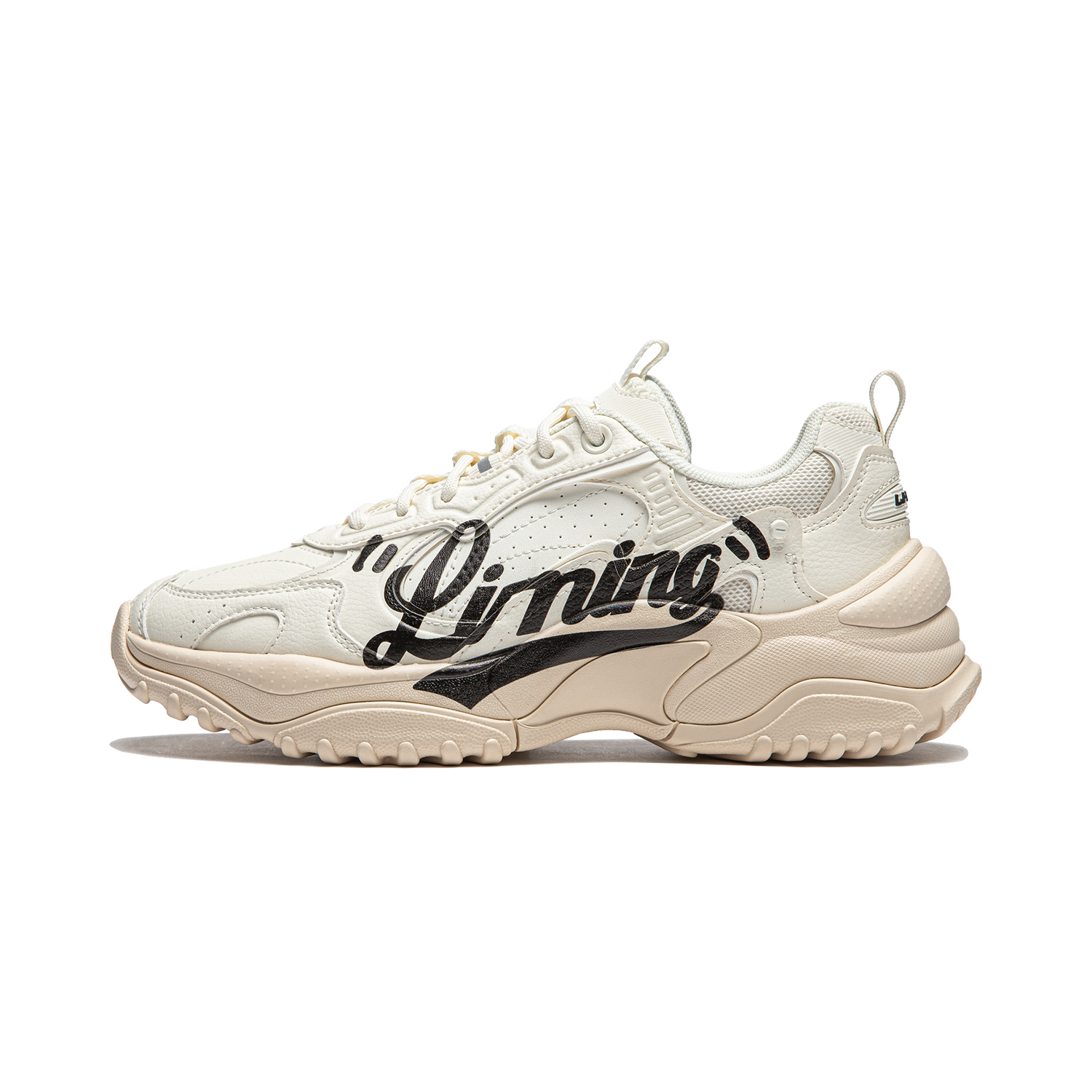 Li Ning Original Aspiration Slip Resistant Abrasion Resistant Low top Casual Shoes Women's Ecru