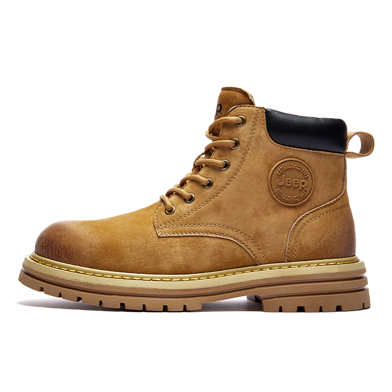 Jeep Джип кожаный для улицы толстая Нижнее устойчивое увеличение высокая Стройный и универсальный для отдыха Спецодежда короткоствольная берцы  4cm мужской стиль