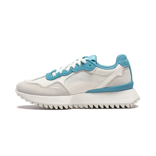 Li Ning Sports Life Collection Casual Shoes Women's Low Top Ivory/Silver Birch Gray/Light Lake Blue