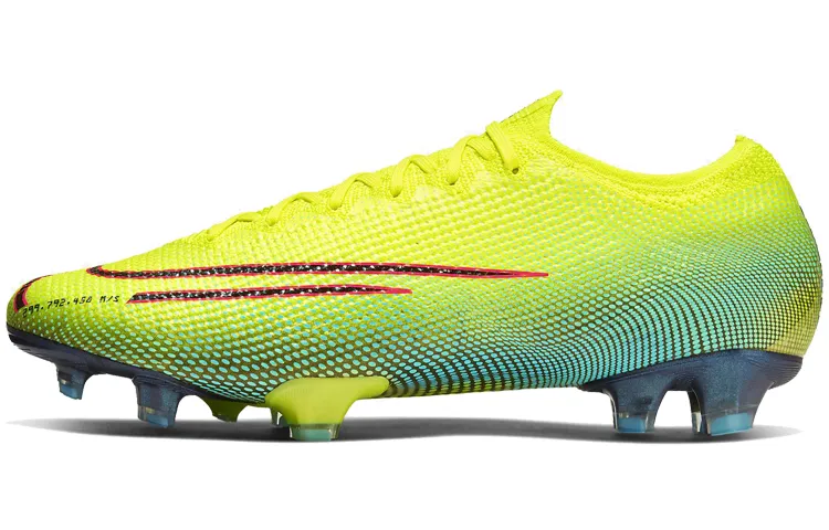 Nike Mercurial Vapor 13 FG Firm Ground Slip Resistant Abrasion Resistant Soccer Shoes Unisex Lemon