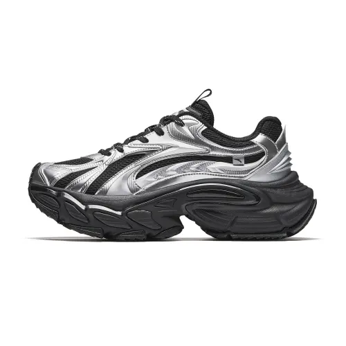Anta Star Moon 3 Mecha Shoes Slip Resistant Abrasion Resistant Casual Shoes Men's Basic Black/Silver