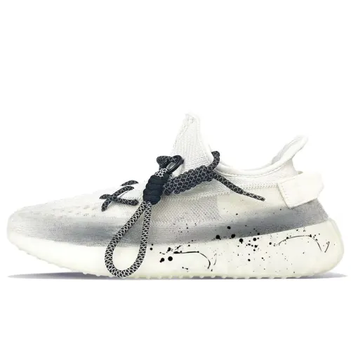 Adidas Originals Yeezy Boost 350 V2 Cushioning Breathable Lightweight Low top Casual Shoes Unisex White Gray