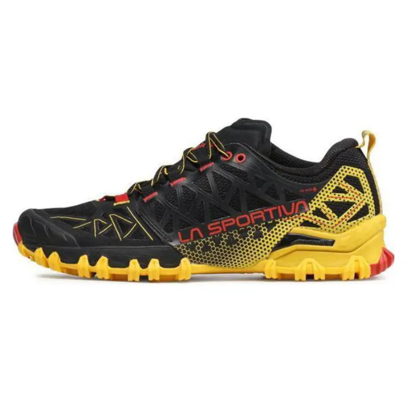 LA SPORTIVA Leather Low top Casual Shoes Men's Black Yellow