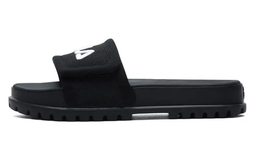 FILA Stylish Cozy Flat Heel Sports Slippers Black Women's