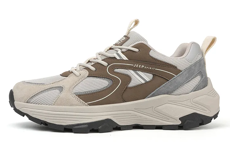 JEEP SPIRIT Abrasion Resistant Breathable Low top Casual Shoes Men's Beige Brown