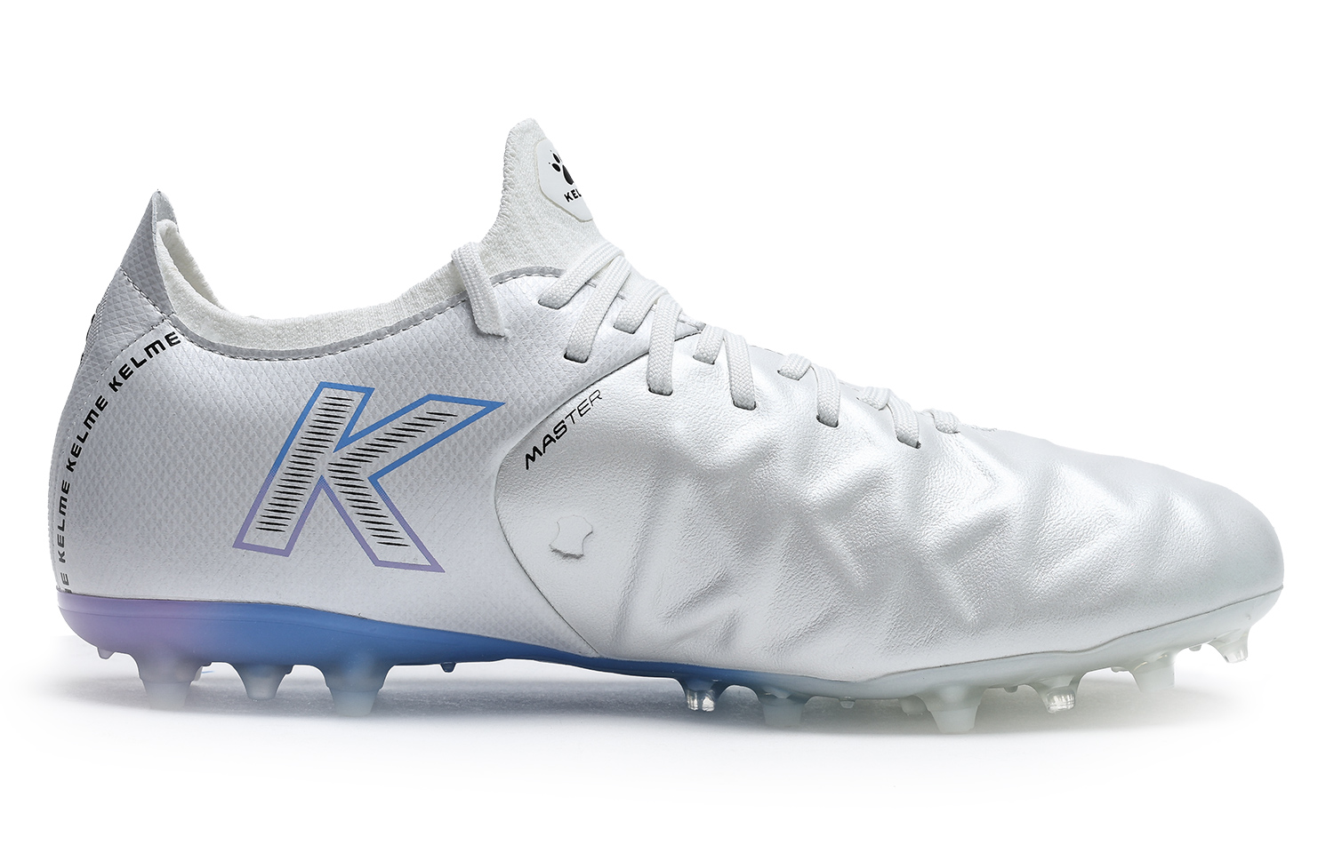 KELME MG Multi Ground Slip Resistant Abrasion Resistant Soccer Shoes Unisex White Blue