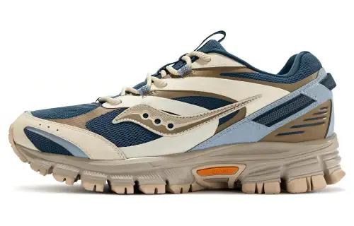 Saucony Cohesion 2KTR Cushioning Slip Resistant Abrasion Resistant Low top Casual Shoes Unisex Blue Yellow