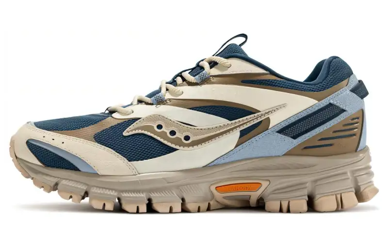 Saucony Cohesion 2KTR Cushioning Slip Resistant Abrasion Resistant Low top Casual Shoes Unisex Blue Yellow