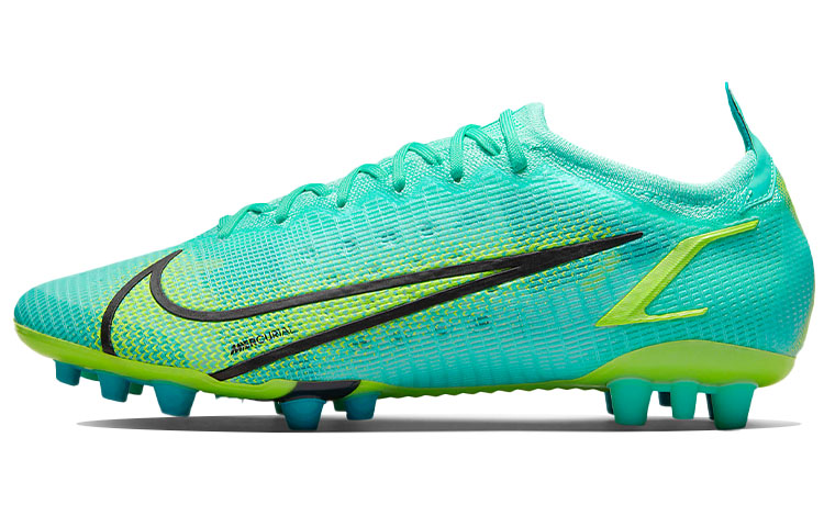 Nike Mercurial Vapor 14 Assassin 14 Elite Round Head AG (Glue Short Spike) Artificial Grass Anti-slip, wear-resistant support, balanced and impact-resistant Football Shoes Men and Women, Blue and Green