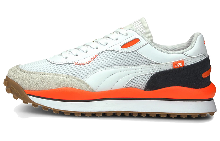 PUMA Style Rider Warm Texture White/Brown/Red Low Sneakers