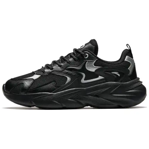 Anta Slip Resistant, Abrasion Resistant, Breathable Low top Casual Shoes Men's Black Silver