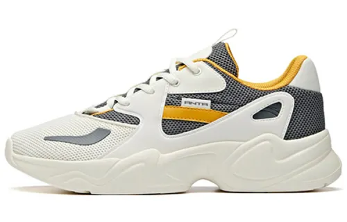 ANTA Casual Shoes Men's Low Top Ivory White/dark Gray/turmeric