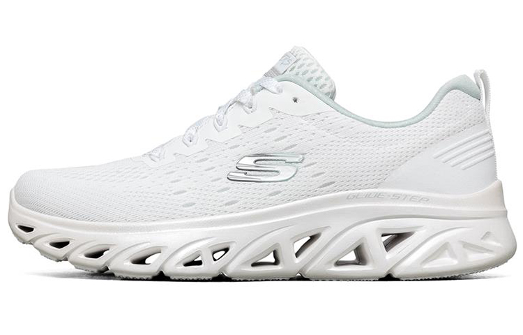 Skechers Glide Step Sport Low Top Running Shoes White/Silver Women's