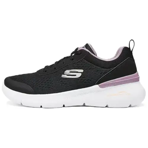 Skechers Breathable And Lightweight Low top Casual Shoes Women's Black Pink