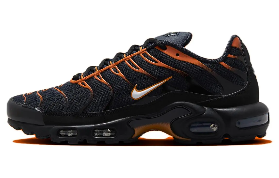 Nike Air Max Plus Abrasion Resistant Abrasion Resistant Low top Casual Shoes Men's Black Orange
