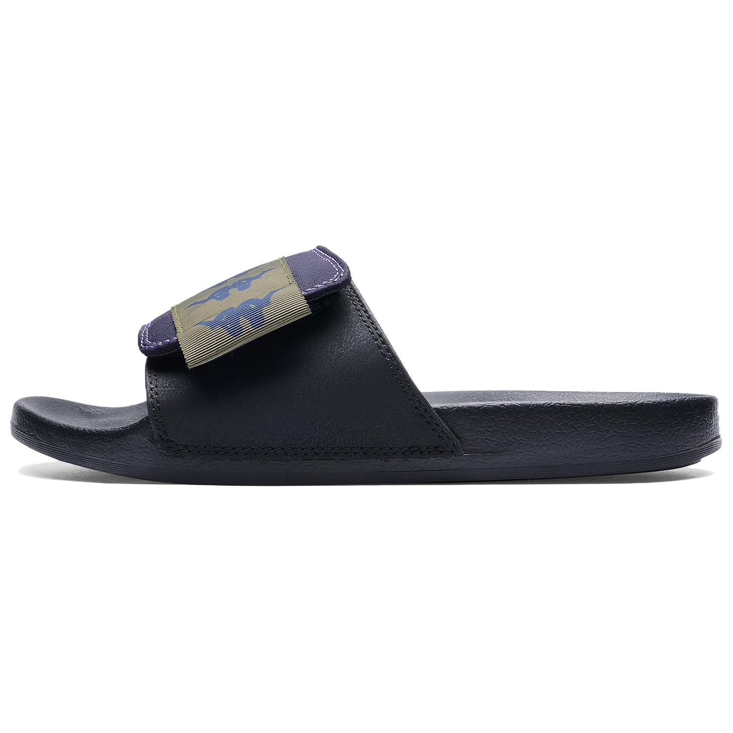 Kappa Fashionable universal design non-slip black slippers with velcro for men and women