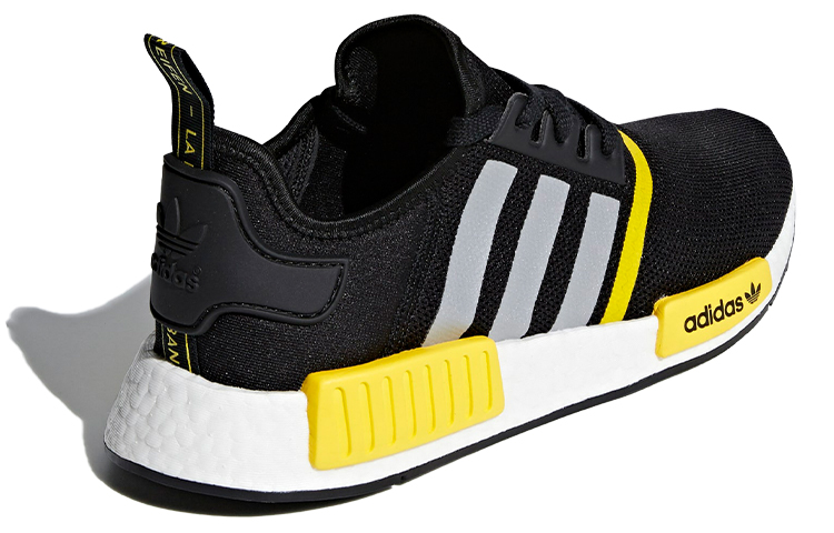 Кроссовки adidas originals NMD_R1 (черно-желто-белые) — фото 4