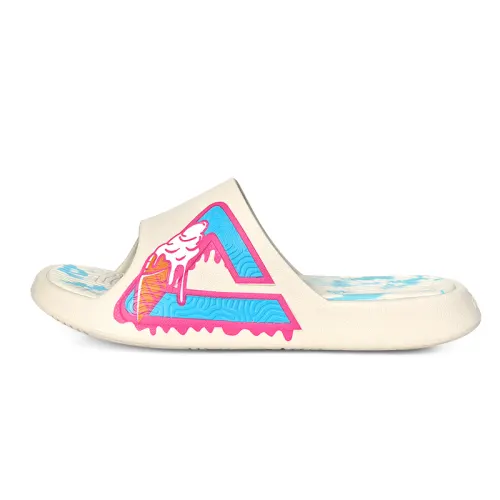 Peak status ice cream color trendy casual versatile graffiti non-slip anti-wear shock-absorbing flip-flops same style for men and women beige red blue