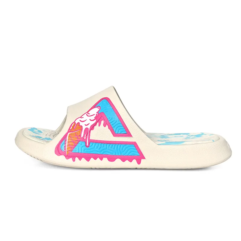 Peak status ice cream color trendy casual versatile graffiti non-slip anti-wear shock-absorbing flip-flops same style for men and women beige red blue