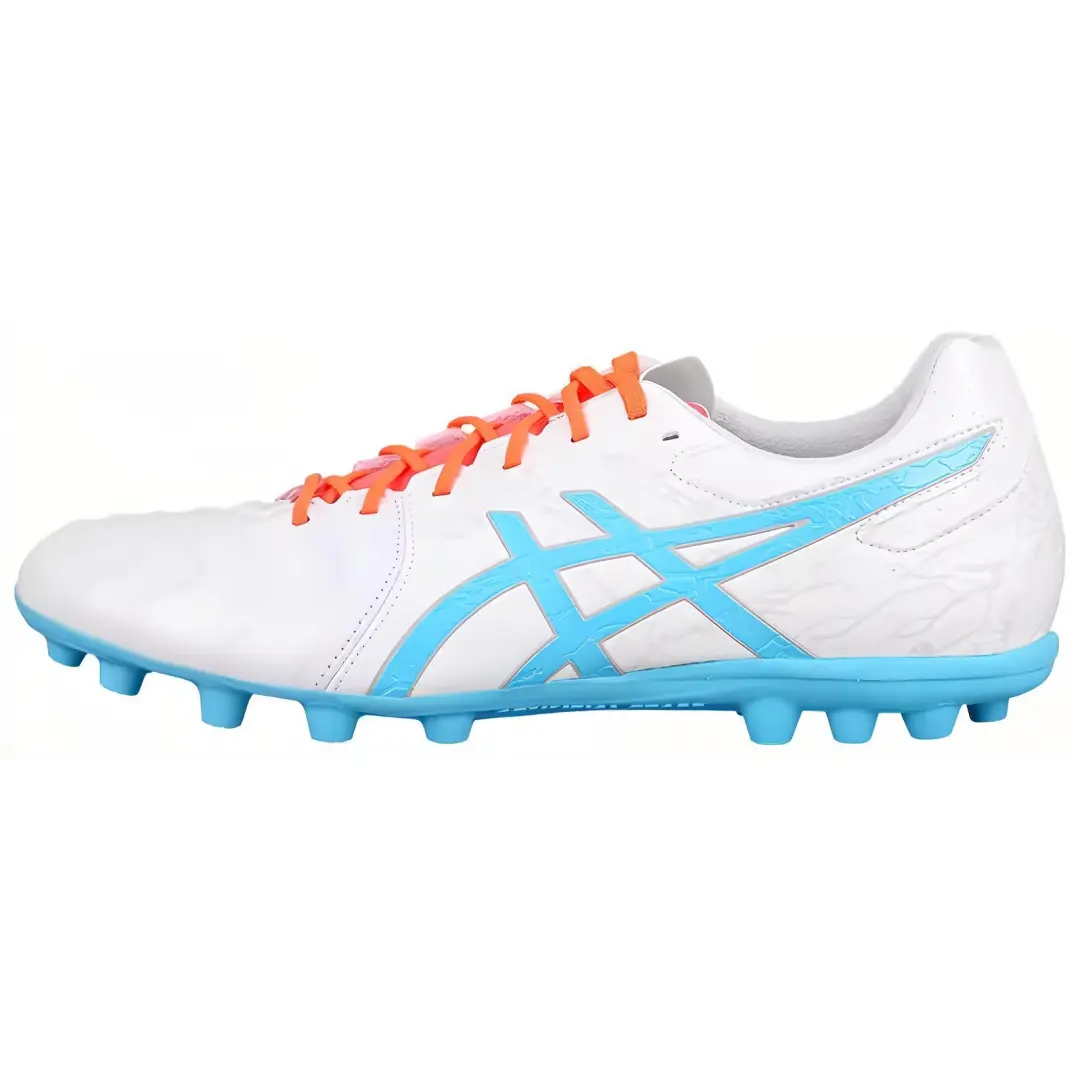 Asics Ds Light Club AG Artificial Ground Kangaroo Leather Soccer Shoes Men's White Blue