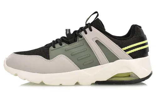 Li Ning Bubble Casual Shoes Women's Low Top Gray/Green/Black