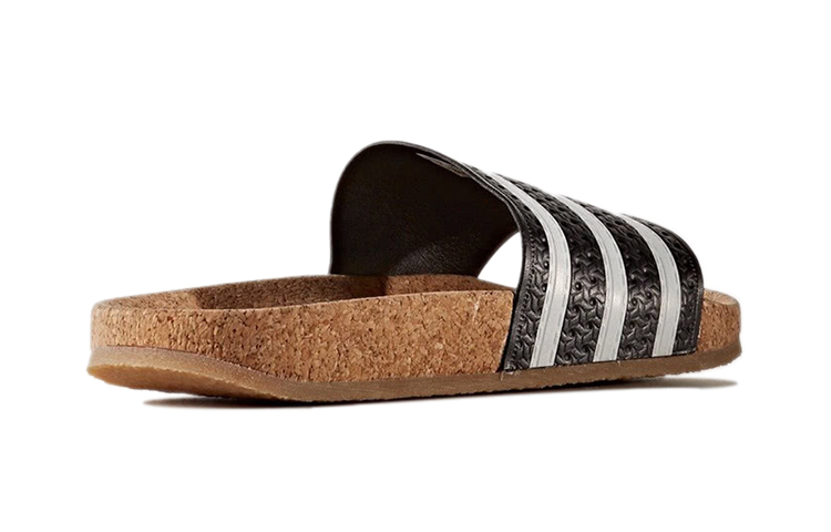 Женские шлепанцы adidas originals Adilette Cork (черно-белые) — фото 3