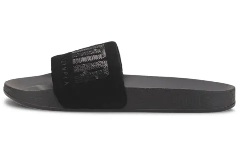Charlotte Olympia x PUMA Leadcat Outerwear Sequins Abrasion Resistant Abrasion Resistant Slide Slippers Women's Black
