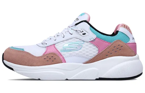 Skechers Meridian Textile, Synthetic Leather Comfortable Low top Casual Shoes Women's White Pink Blue
