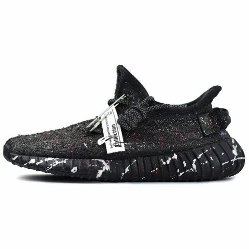 Adidas Originals Yeezy Boost 350 V2 Abrasion Resistant Slip Resistant Low top Casual Shoes Unisex Black Multicolor
