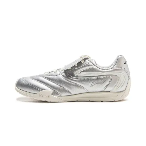 Li Ning Film Pulse Lightweight Abrasion Resistant Coverage Low top Casual Shoes Women's Silver