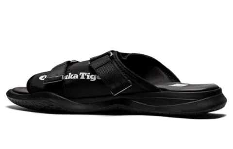 Onitsuka Tiger Ohbori Slider Stylish Sports Black Sandals