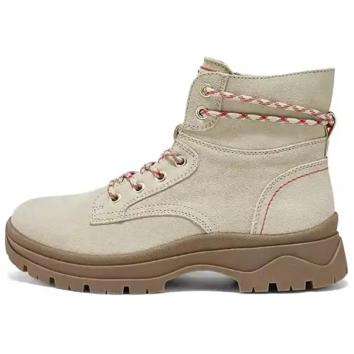 Skechers BOBS BROADIES Crew Combat Boots Women's Light Gray