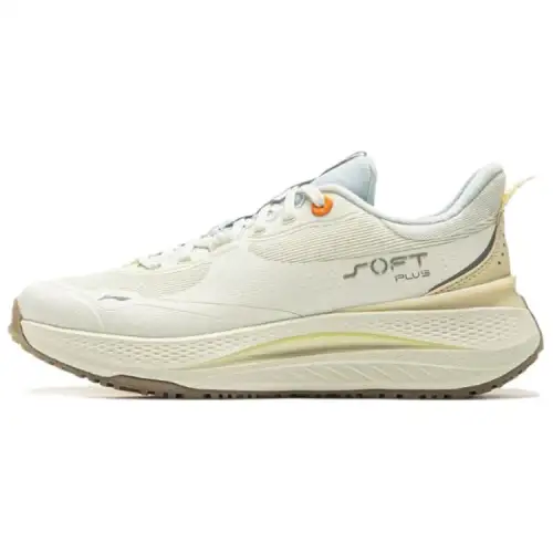 Li Ning SOFT PLUS Cushioning Slip Resistant Abrasion Resistant Height Increasing Low top Casual Shoes Women's White