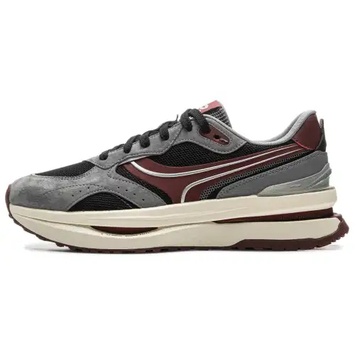 Li Ning Sports Life Collection Slip Resistant, Abrasion Resistant, Rebound Low top Casual Shoes Unisex Gray Black Red