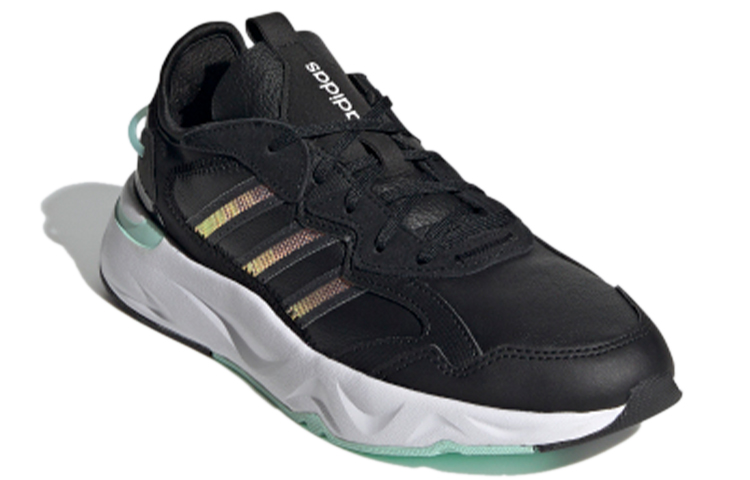 Женские кроссовки adidas neo Futureflow (черно-зеленые) — фото 3